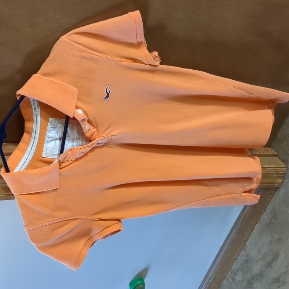 Hollister 3 button Large Orange top